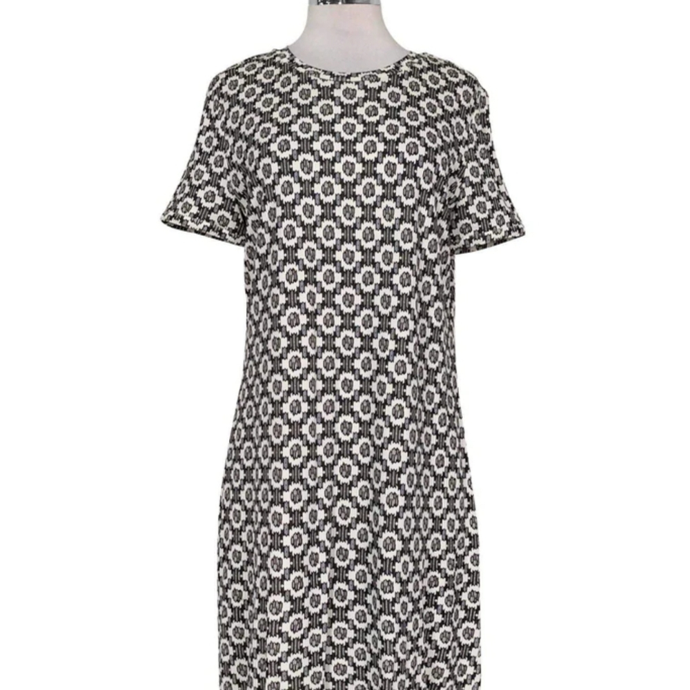 Tory Burch - White & Green Abstract Print Dress
